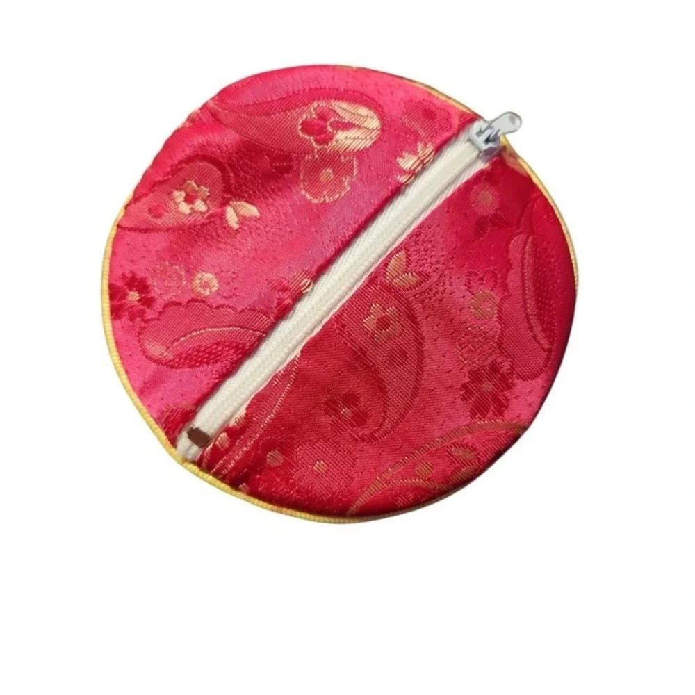 Vintage Trinket Box Asian  Cloisonne Pendant Tassel Bamboo Lacquer
